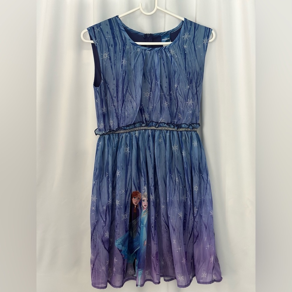 Disney Girls Blue Purple Frozen II Anna & Elsa Dress